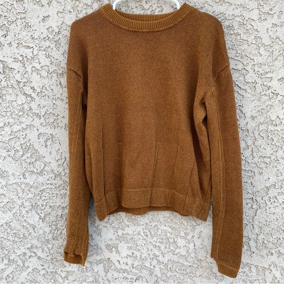 & Other Stories Sweaters - & OTHER STORIES Brown Long Sleeve Cotton Crewneck Sweater